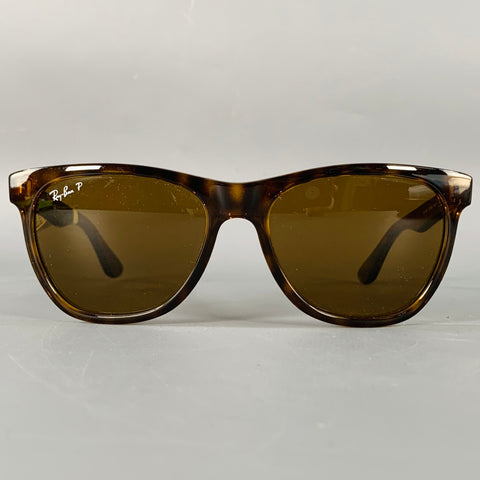 RAY-BAN Polished Light Havana Brown Beige Tortoiseshell Acetate Polarized Sunglasses