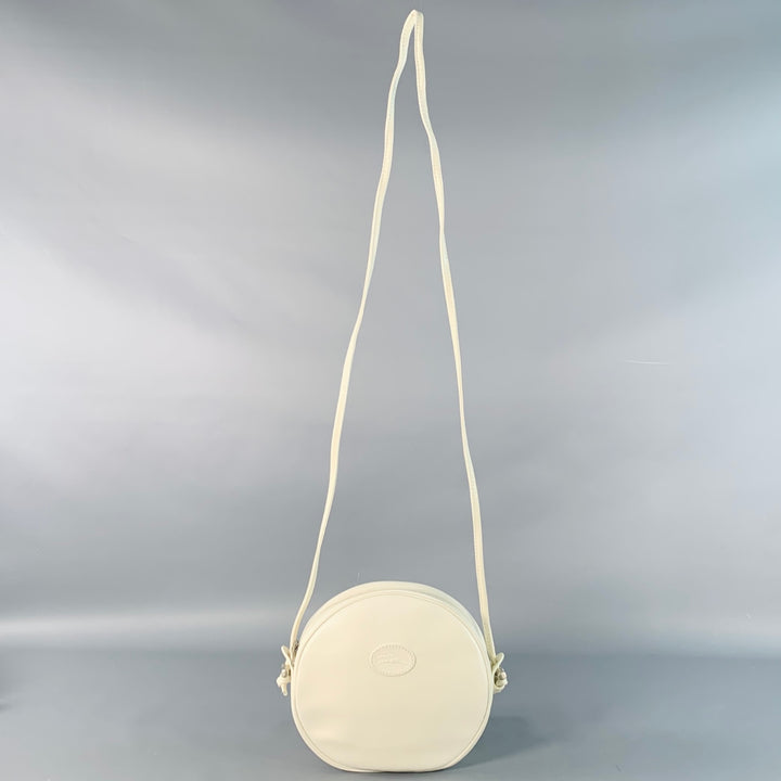 LONGCHAMP Vintage White Faux Leather Round Crossbody Handbag
