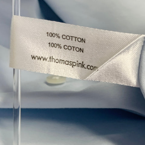 Chemise à manches longues en coton bleu à col américain, taille S, de marque PINK