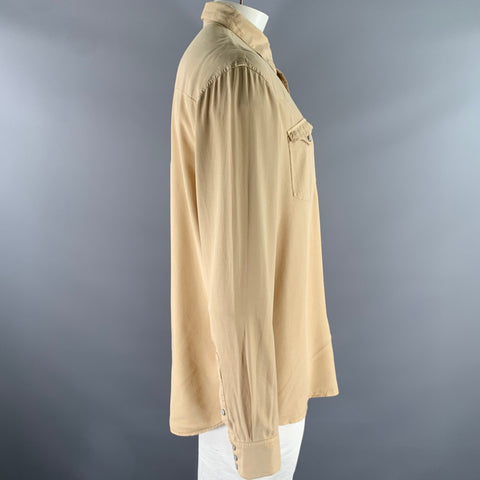 RALPH LAUREN Size XL Khaki Lyocel Western Long Sleeve Shirt
