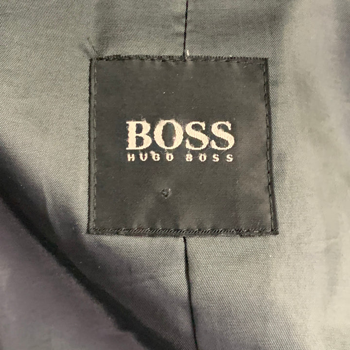 HUGO BOSS Size 40 Cliker Black Lambskin Leather Nylon Zip Up Jacket