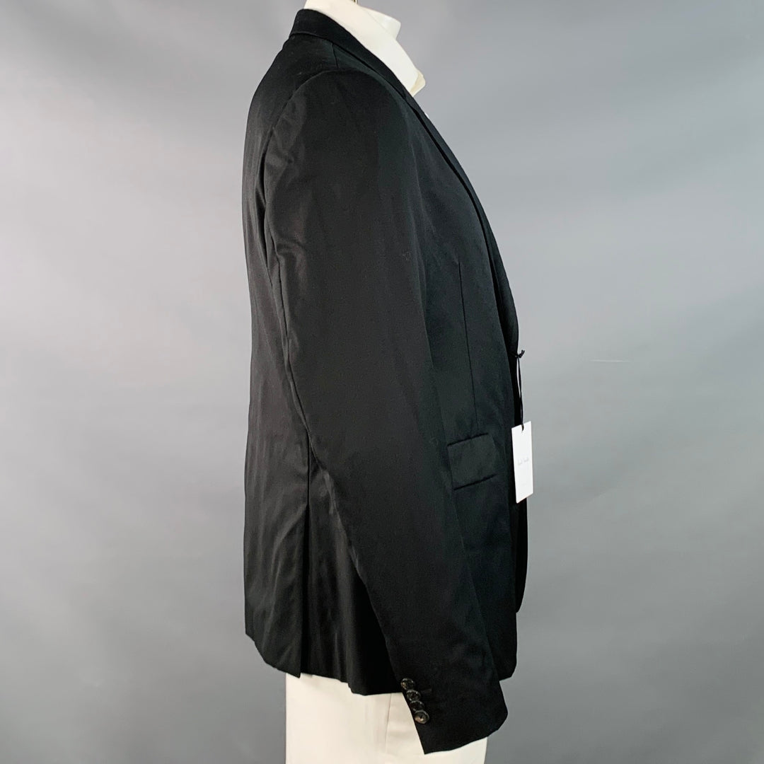 PAUL SMITH Size 46 Kensington Regular Black Wool Twill Notch Lapel Sport Coat