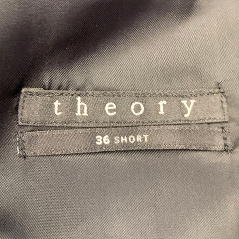 THEORY Size 36 Short Wellar Navy Woven Wool Blend Double Breasted Sport Coat