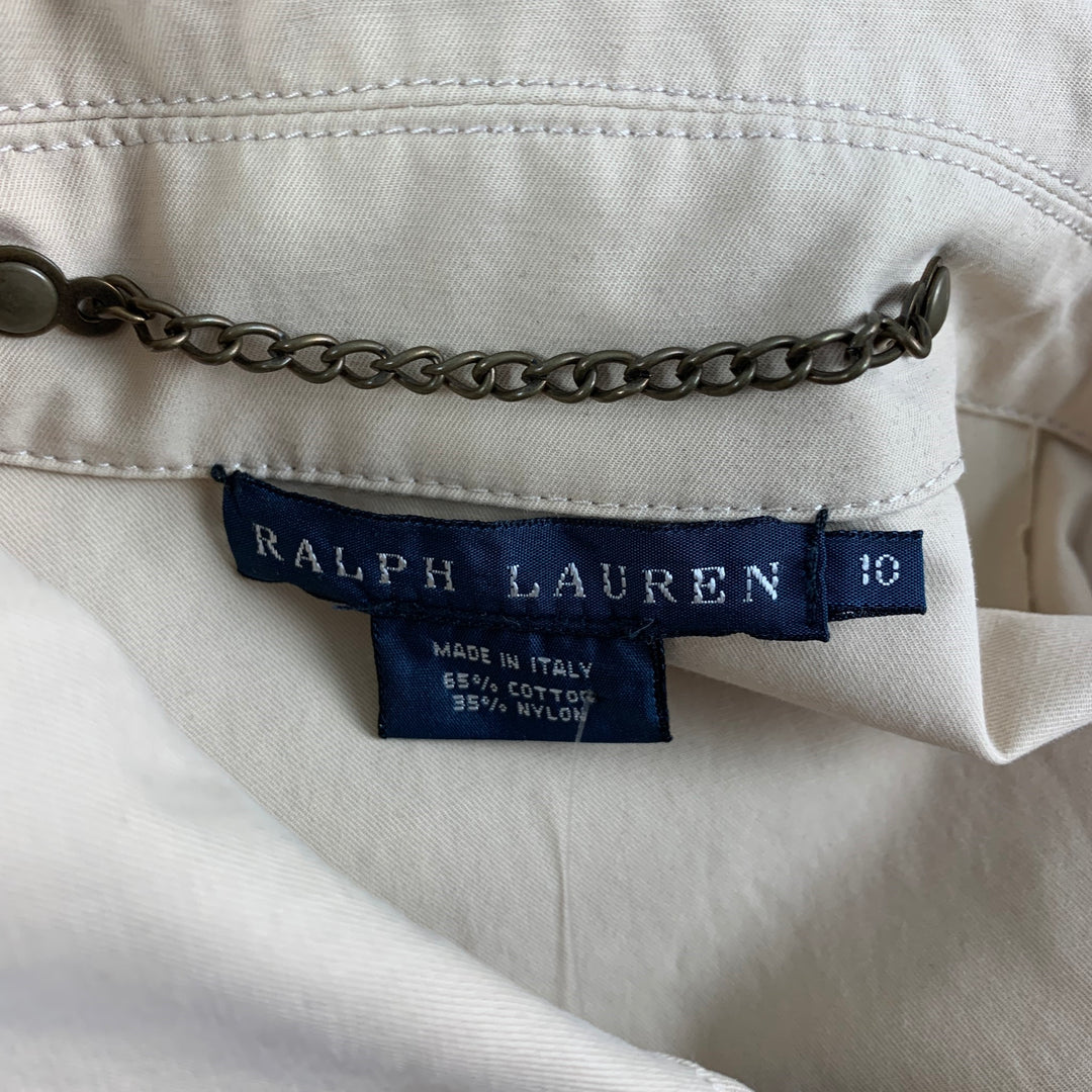 RALPH LAUREN Blue Label Size 10 Beige Cotton Nylon Coat
