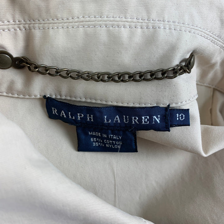 RALPH LAUREN Blue Label Size 10 Beige Cotton Nylon Coat