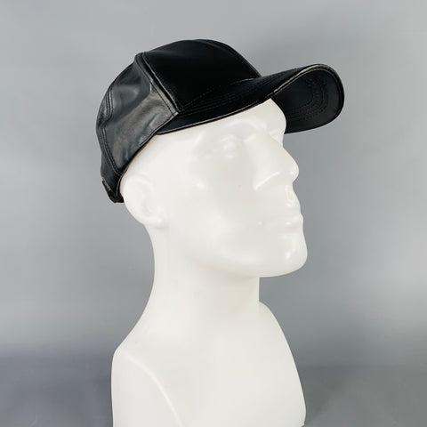 ASSEMBLY NEW YORK Black Leather Baseball Cap Hat