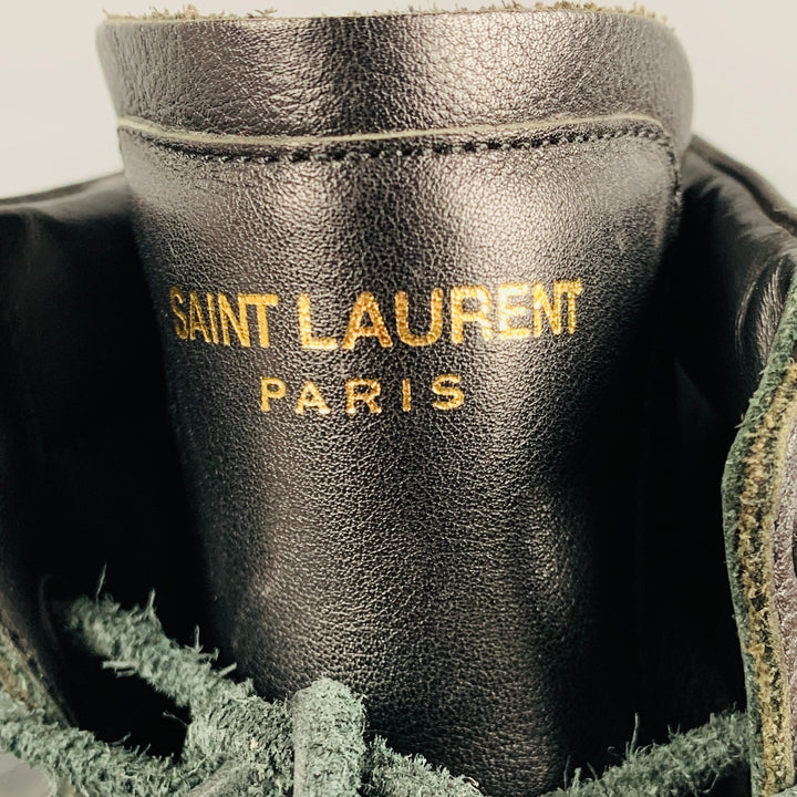 SAINT LAURENT Size 9.5 Black Fringe High Top Sneakers