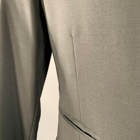 BAND OF OUTSIDERS Size 38 Regular Black Wool Mohair Contrast Stitch Notch Lapel Suit