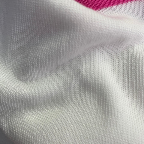 MR TURK Taille XL T-shirt Ringer en coton tricoté multicolore arc-en-ciel blanc