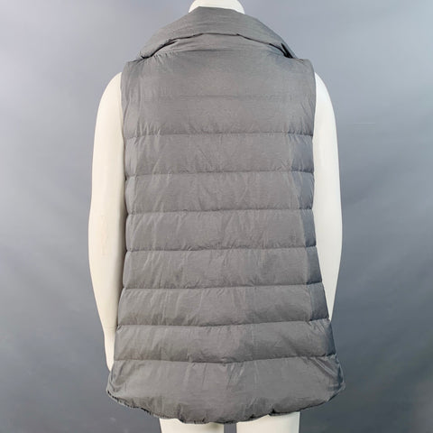 EILEEN FISHER Size XL Grey Nylon Blend Quilted Puffer Vest