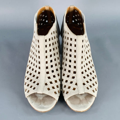 AQUATALIA Pointure 7,5 Bottes ouvertes en daim gris perforé