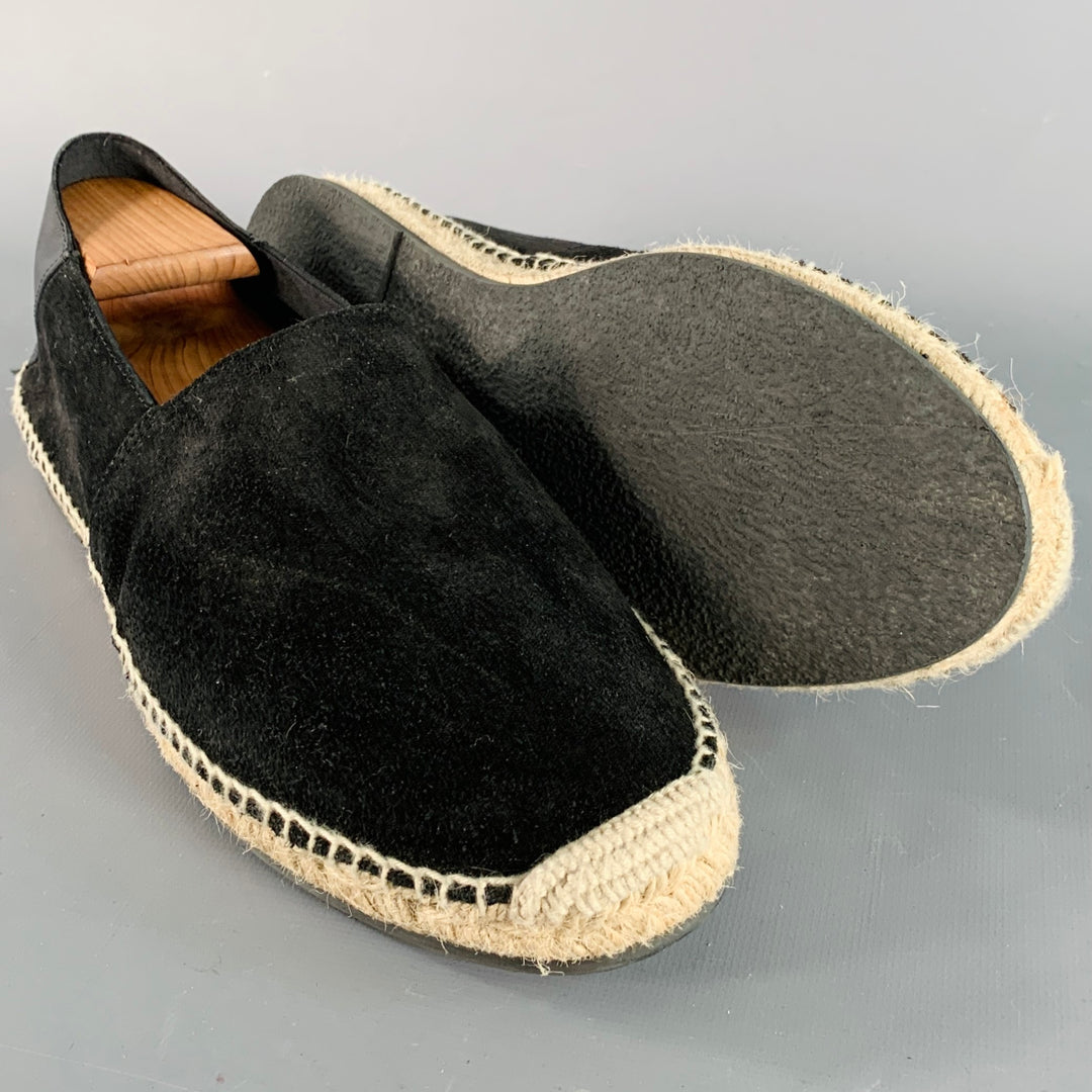 TODD SNYDER Size 11 Black Suede Slip On Espadrille Sneakers