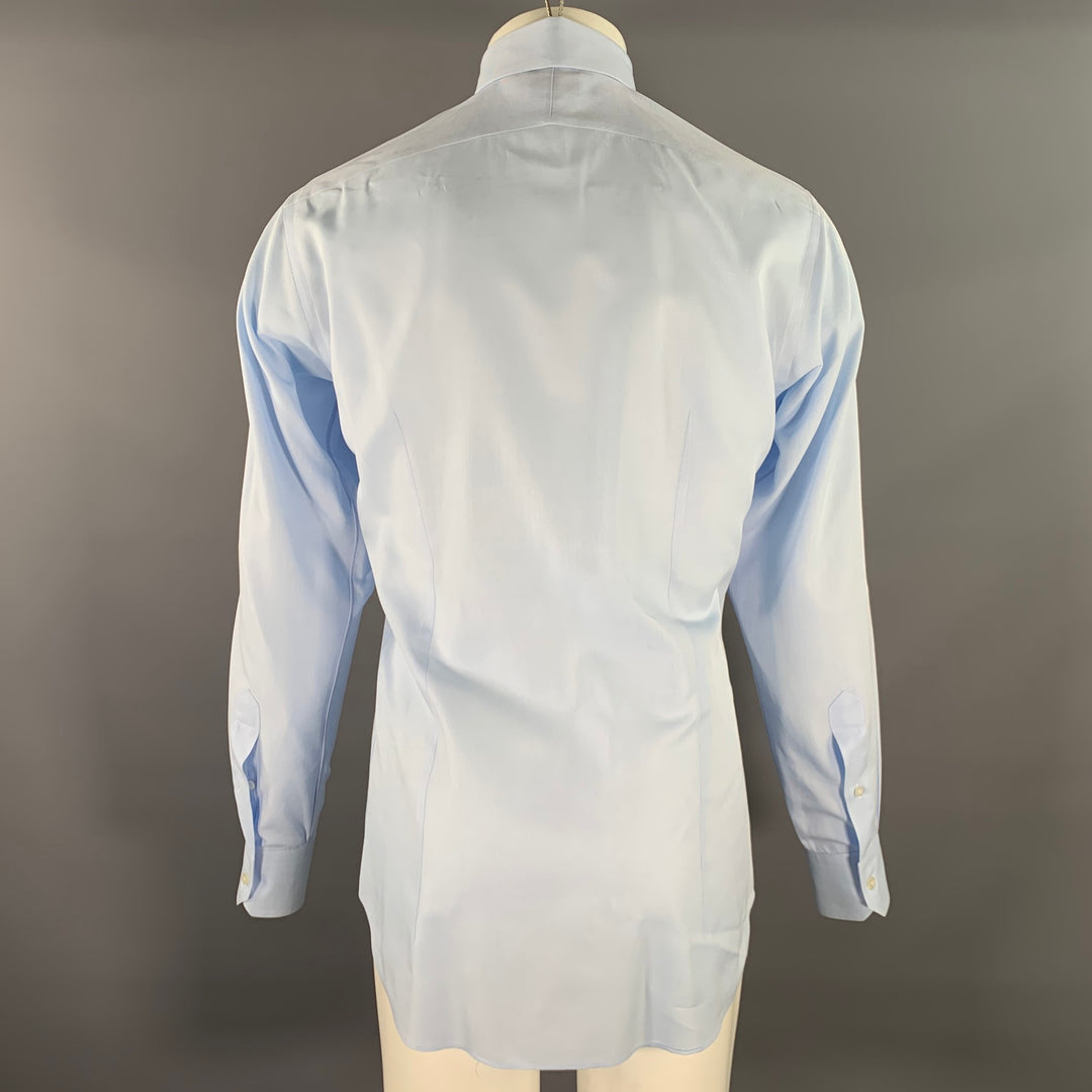 HAMILTON Size S Blue Light Blue Cotton Spread Collar Long Sleeve Shirt