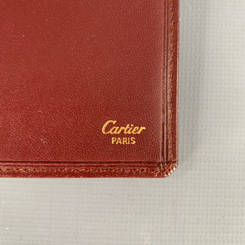 CARTIER Burgundy Gold Checkbook Wallet