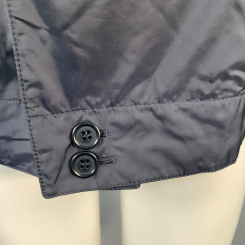 PRADA Size M Navy Nylon Epaulets Buttoned Jacket