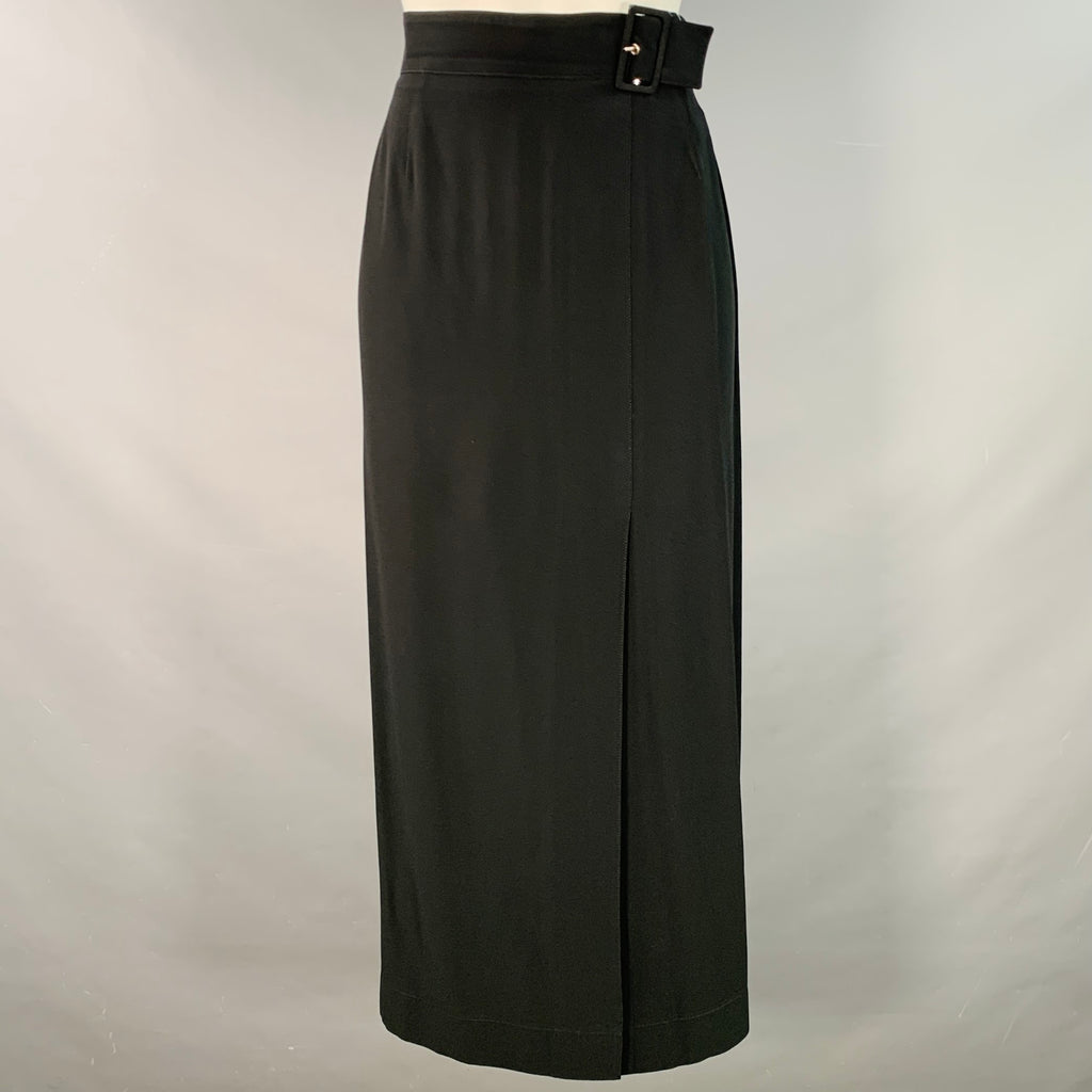 COURREGES Vintage Size 8 Black Polyamide Faux Belted Side