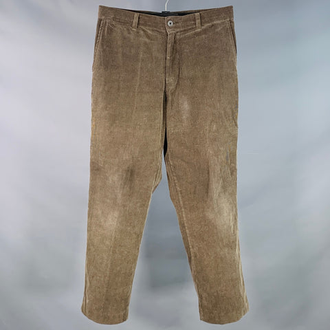ZEGNA SPORT Size 31 Brown Corduroy Cotton Zip Fly Dress Pants