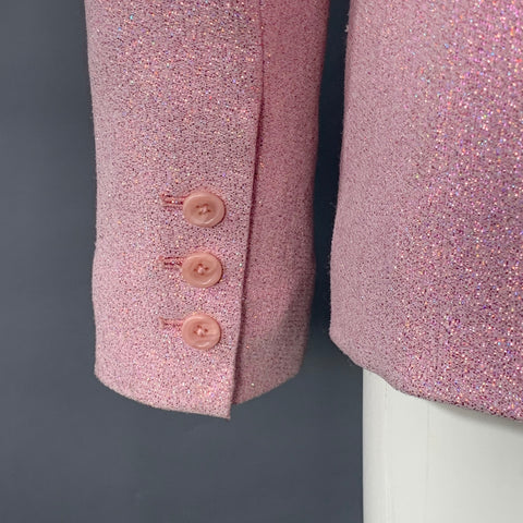 SIES MARJAN Size 4 Pink Polyester Blend Metallic Notch Lapel Jacket Blazer