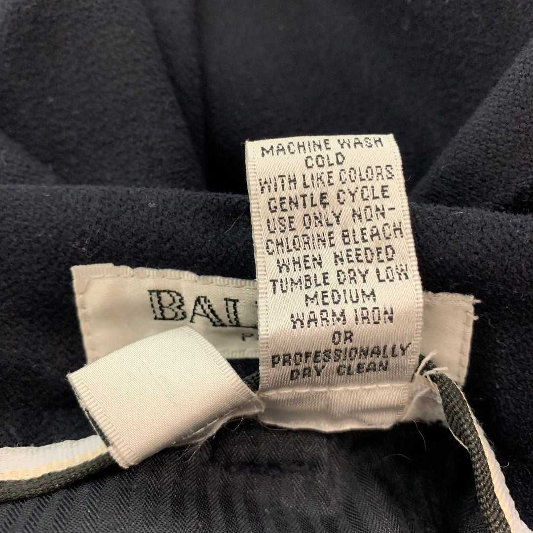 BALMAIN Size 32 Black Polyester Rayon Flat Front Dress Pants