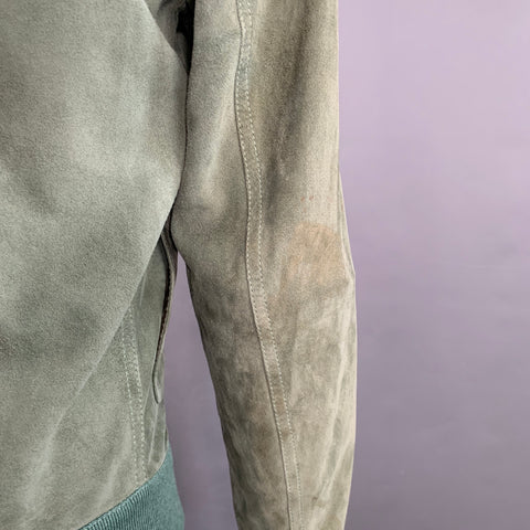 VALSTAR Size S Valstarino Sage Green Goat Suede Blouson Jacket
