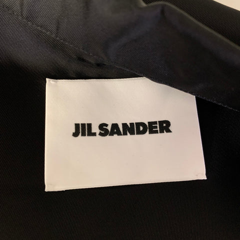 JIL SANDER Size M Black White Viscose Camp Short Sleeve Shirt