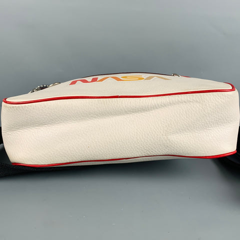 COACH x NASA White Multi Color Logo Pebble Grain Leather Bag