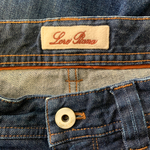 LORO PIANA Size 34 Blue Cotton Blend Slim Cut Casual Pants