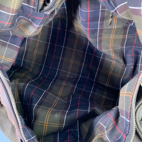 BARBOUR Wax Holdall Brown Olive Waxed Cotton Duffle Bag