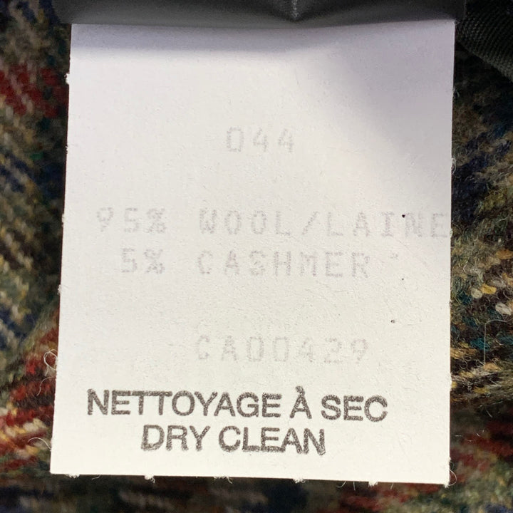 O'CONNELL'S Size 42 Long Tan Red Blue Plaid Wool Notch Lapel Sport Coat