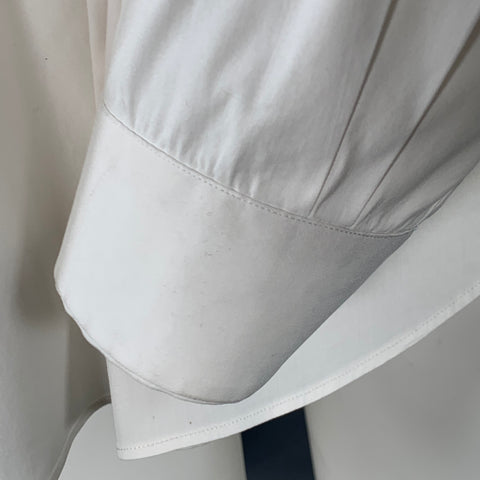 VALENTINO Size M White Cotton Hidden Placket Long Sleeve Shirt