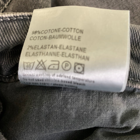 6397 Size 28 Grey Light Grey Cotton Blend Tapered Jeans