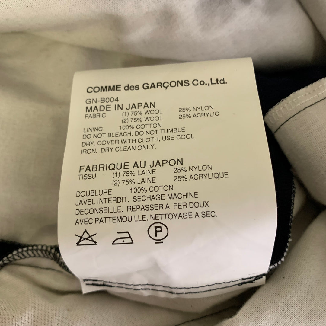 COMME des GARCONS Taille XS Tunique Décontractée en Maille Laine / Nylon Bleu Marine Noir