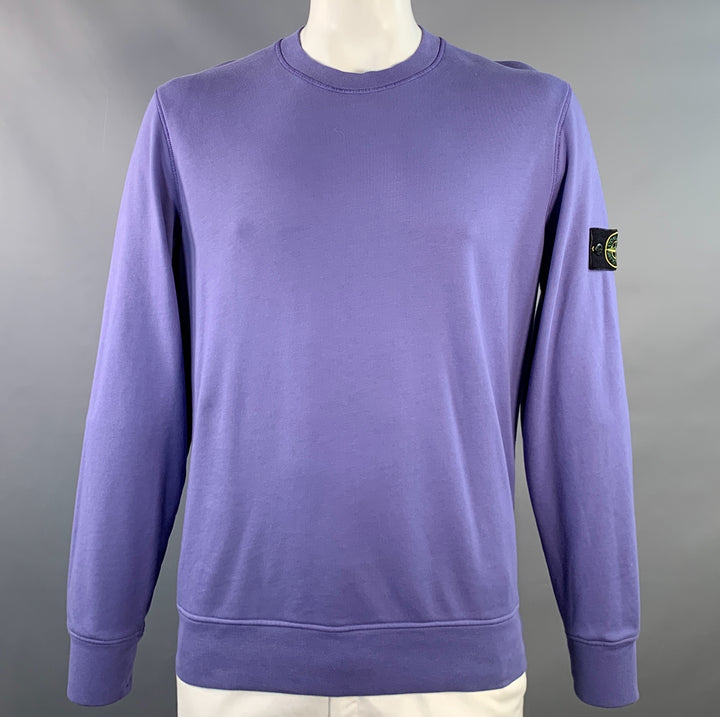STONE ISLAND Size XL Purple Cotton Crew Neck Sweatshirt