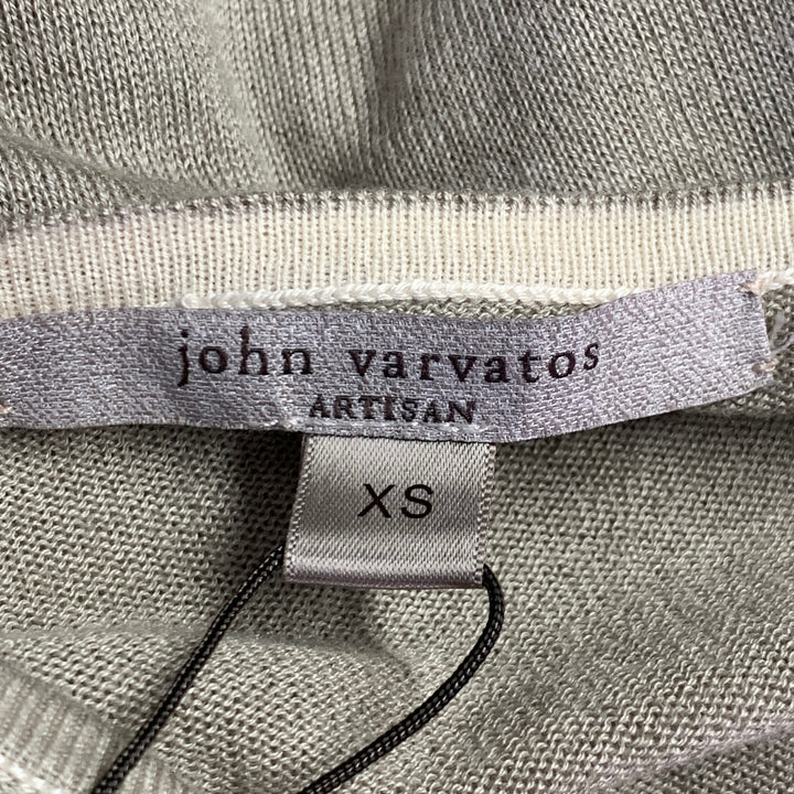 JOHN VARVATOS Size XS Green Sage Silk Cashmere Henley Pullover