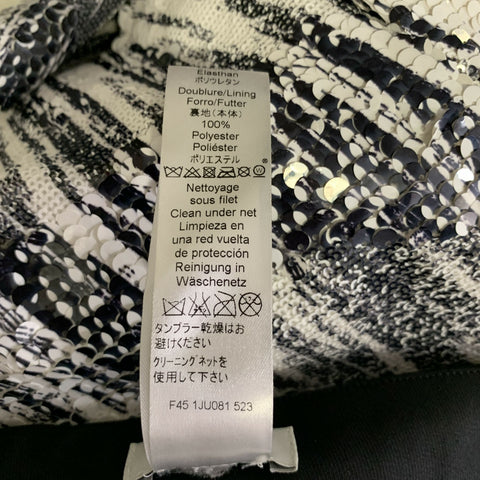 KENZO Size L White Black Polyester Blend Mini Mini Skirt