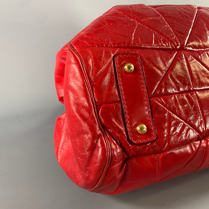 MARC JACOBS Red Quilted Calfskin Leather Purse Handbag