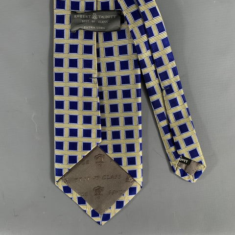 ROBERT TALBOTT Navy Cream Geometric Silk Tie