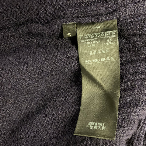 GUCCI Size S Navy Knit Wool Ribbed Cardigan