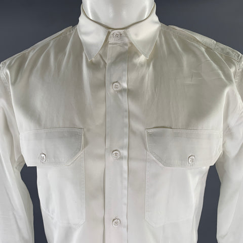 BAND OF OUTSIDERS Size M White Cotton Military Long Sleeve Shirt