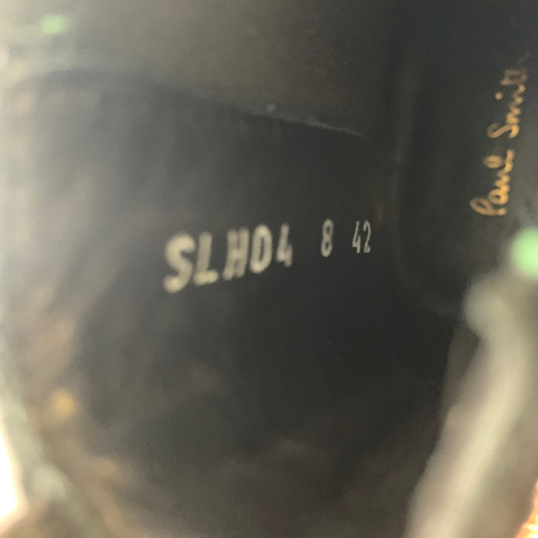 PAUL SMITH Size 9 Black Perforated Leather Ankle Boots