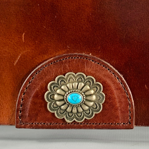 NO BRAND Brown Leather Western Cross Body Handbag