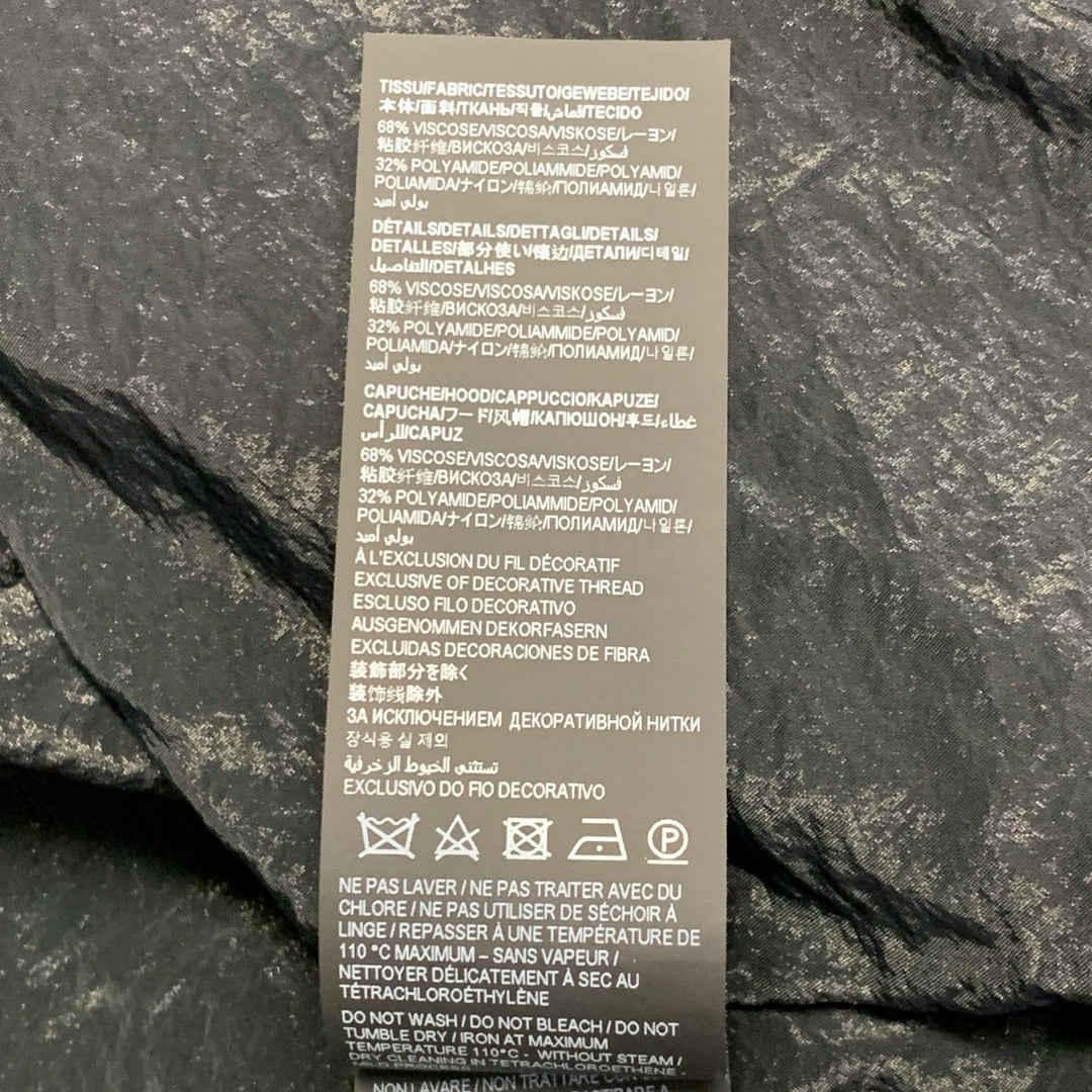 SAINT LAURENT Size 40 Black White Viscose Blend Zip Up Track Jacket