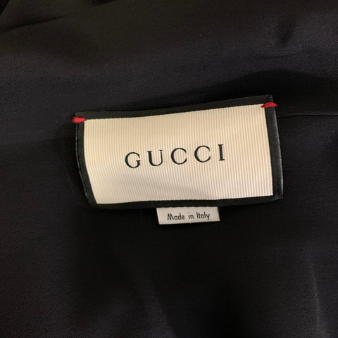 GUCCI Size S Black White Viscose Silk Embellishment Pajama Jacket