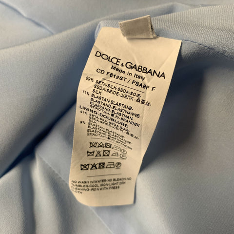 DOLCE & GABBANA Size 8 Blue Multi Color Silk  Elastane Floral Back Zip Dress