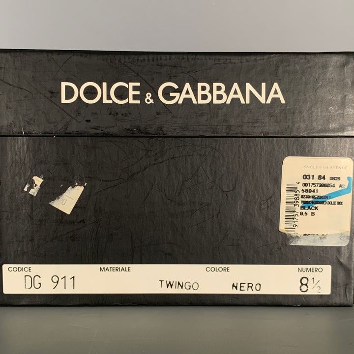 DOLCE & GABBANA Size 9 Brown Gold Leather Loafers