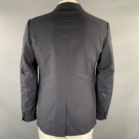MAISON MARGIELA Size 42  Charcoal Navy Pinstripe Wool Notch Lapel Sport Coat