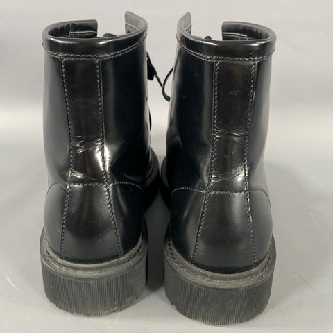 SAINT LAURENT Size 7 Black Leather Lace Up Boots