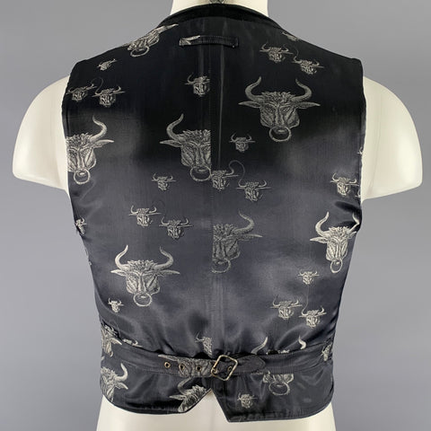 JEAN PAUL GAULTIER Size S Orange Black Tiger Polyester Blend Vest
