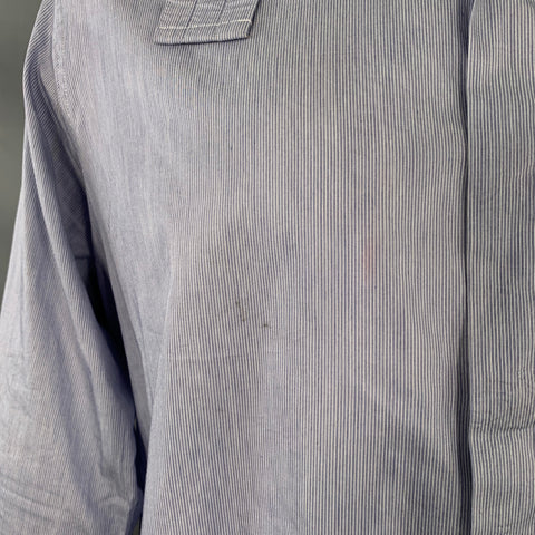 CRAIG GREEN Size L Blue White Stripe Cotton One Pocket Long Sleeve Shirt