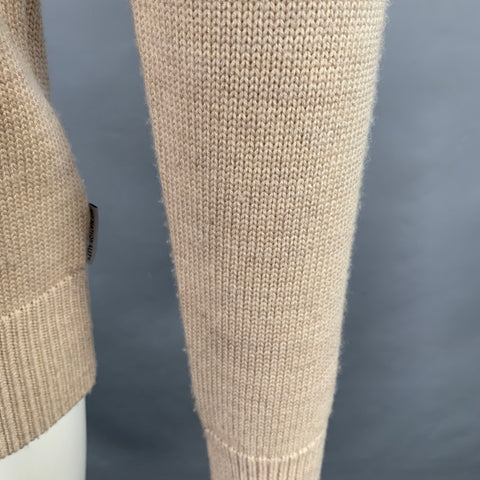 NN07 Size S Beige Knit Wool Turtleneck Sweater
